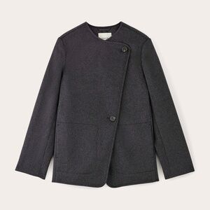 Everlane Women's October Coat in Dark Charcoal Melange, Size 2XL